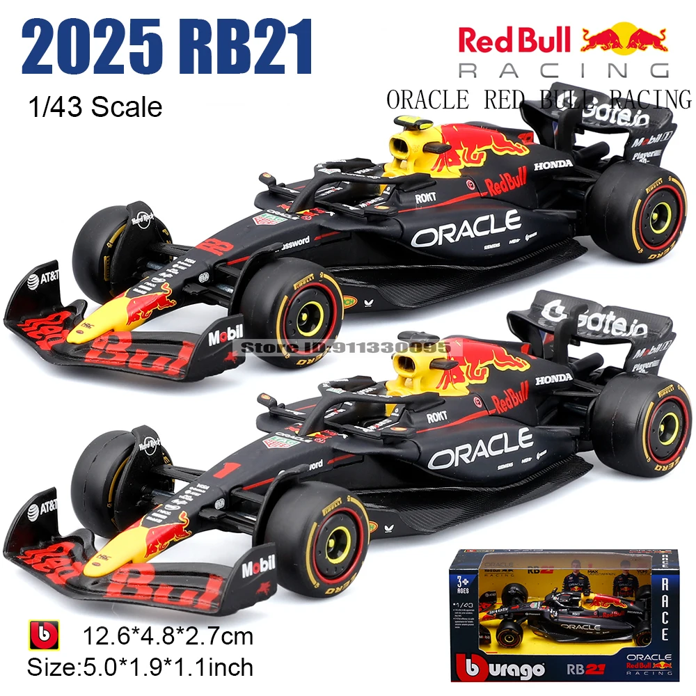บูราโก 1:43 2025 เอฟวัน รีดบูล รุ่น RB21 # เวอร์สตาพเพน # รถโมเดลอัลลอยด์ ยูกิ ซุโนดะ 22 รุ่นรถแข่ง ของขวัญวันเกิดสำหรับเด็กผู้ชาย