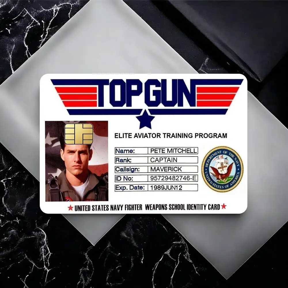 TV T-Top Gun Student ID  Credit Card Debit Card Waterproof Sticker Bank Bus Card Protective Film Sticker
