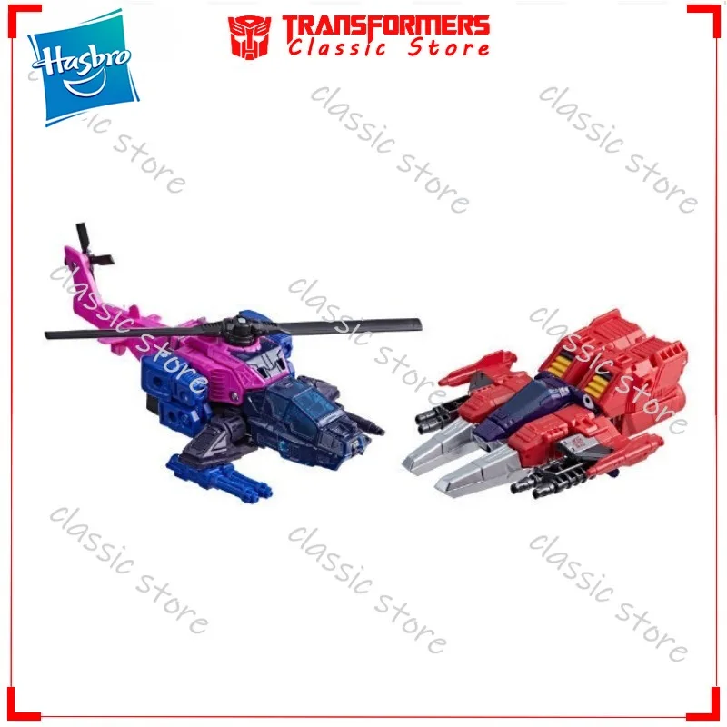 Em estoque clássico hasbro transformadores brinquedos idade dos primos spinister vs topspin cybertron autobots figuras de ação colecionáveis