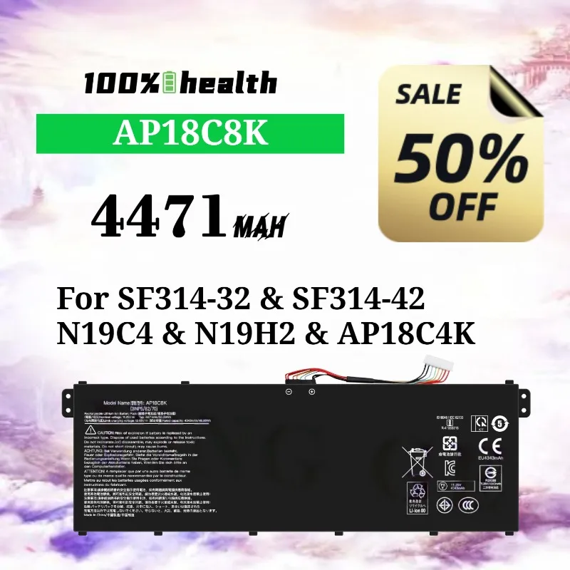 

AP18C8K 4471mAh Laptop Battery for Acer SF314-32/N19C4/N19H2/AP18C4K Lithium Rechargeable Battery