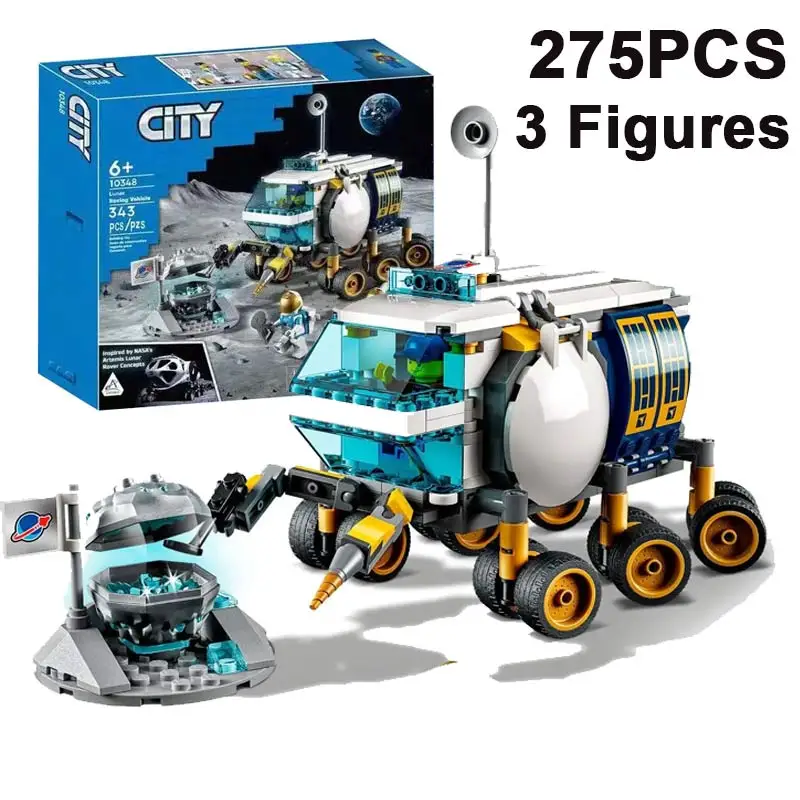 

275PCS City Lunar Roving Vehicle Building Blocks With 3 Figures Astronaut Assemble Bricks Toy Gift For Children Kids