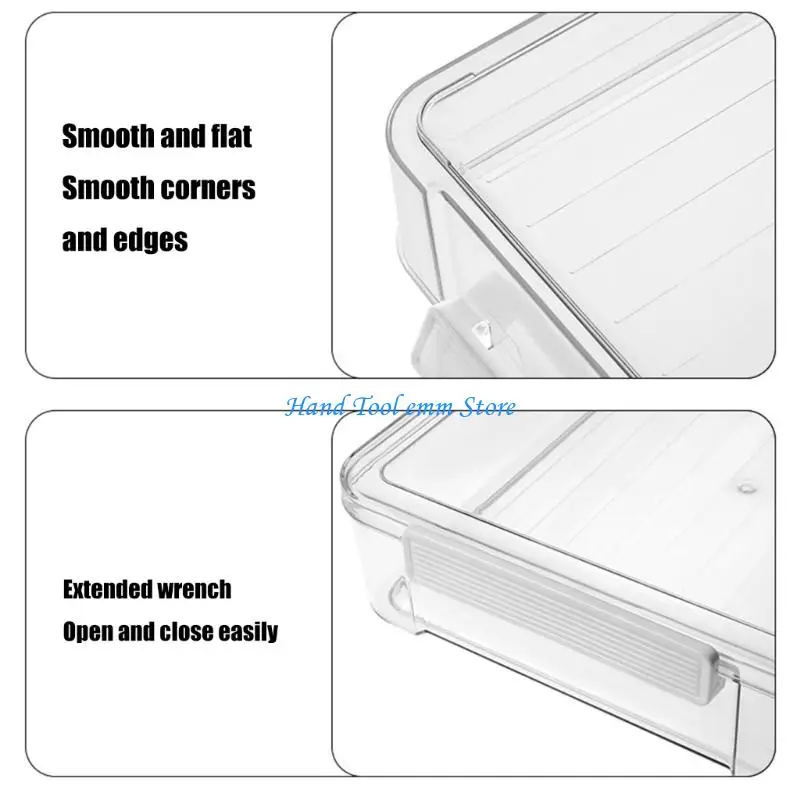 

H37F File Box Clear Paper Storage Box Stackable Filing Box File Organizers for Office School Home Document Storage