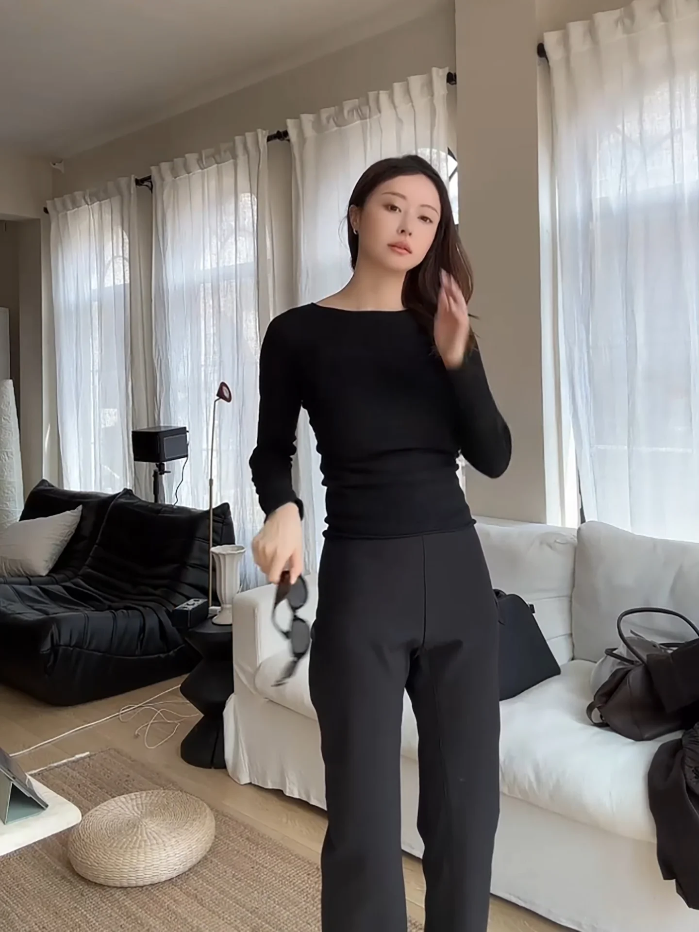 

Женская трикотажная футболка Baibaiye с длинным рукавом из ацетатной шерсти, однотонная, базовый слой, для осени, простой крой, облегающая, внутренняя одежда