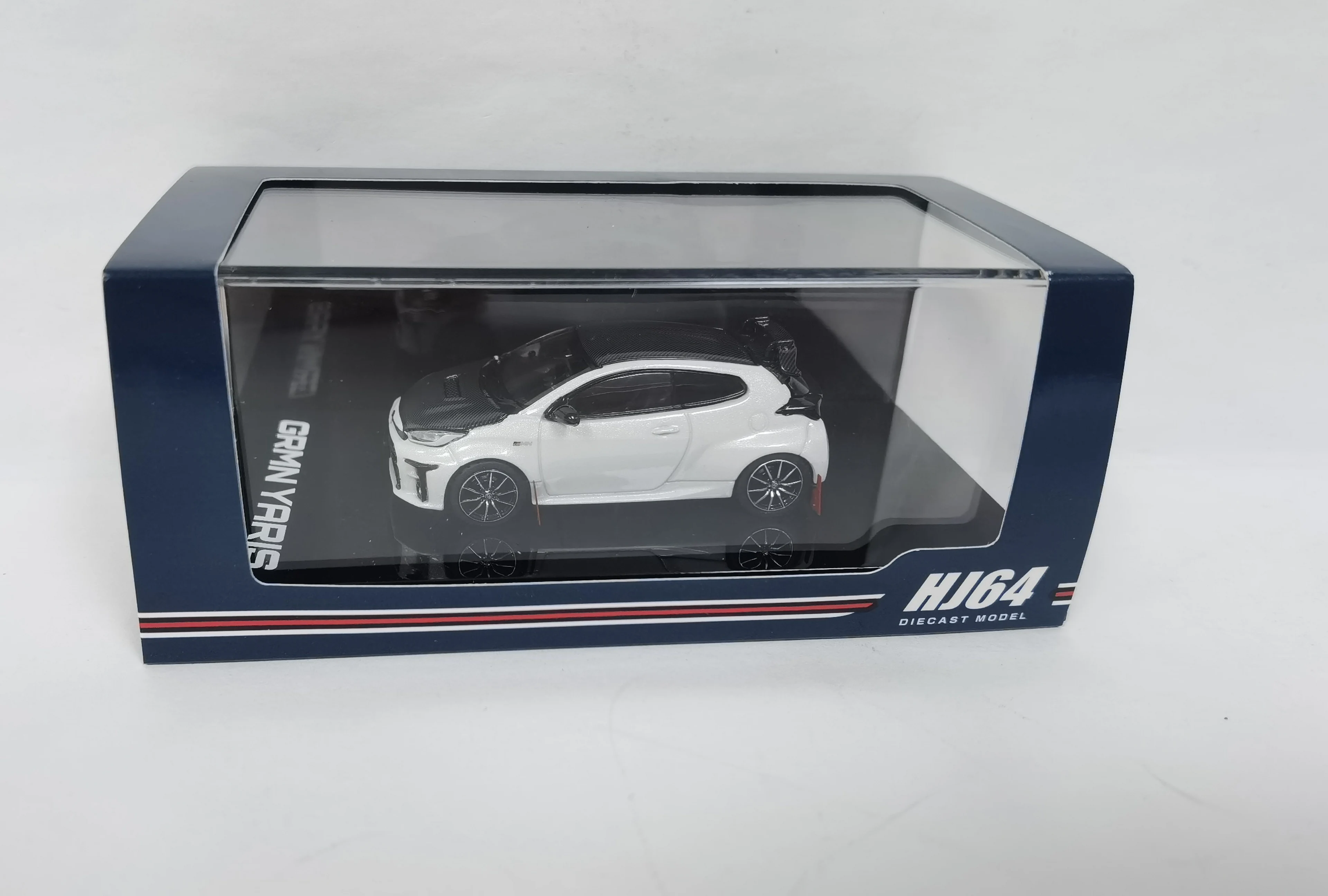 Car Model HJ643024RPW 1/64 Toyota Grmn Yaris Rally Package With GR Parts White  Pearl Mica For Collection