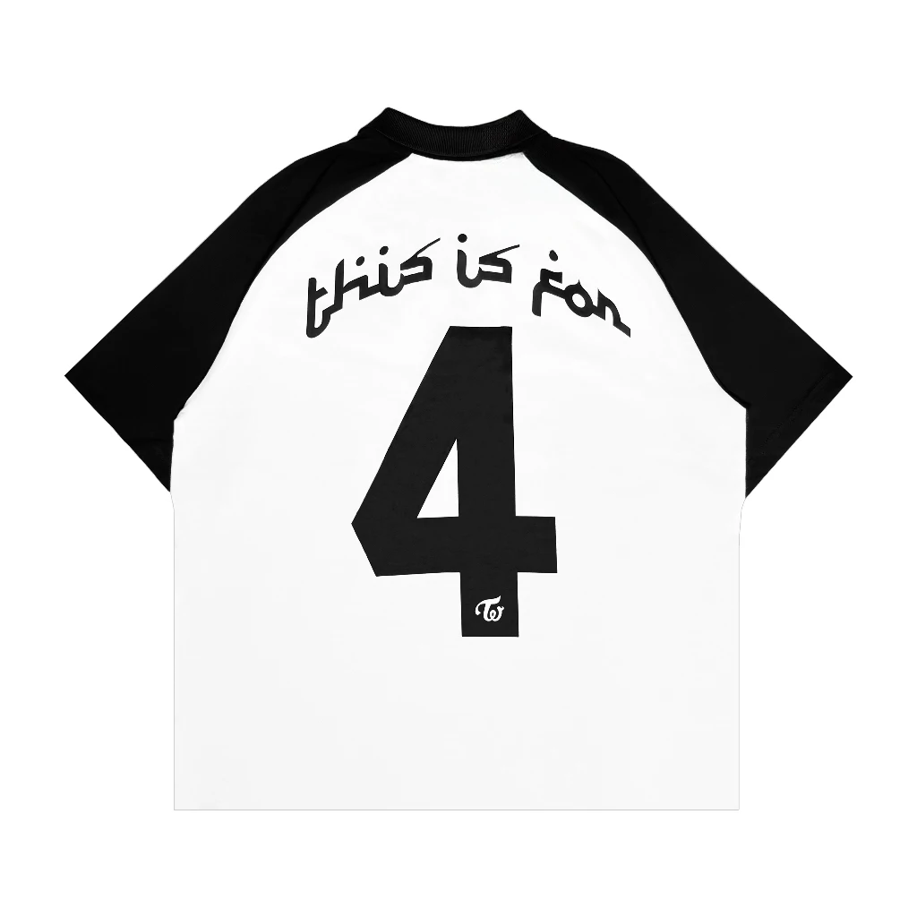 الرجبي قميص بولو المتضخم مرتين الكورية فتاة الموضة العصرية رسالة قميص مطبوع Y2K المرأة المألوف تي شيرت رياضي غير رسمي #3