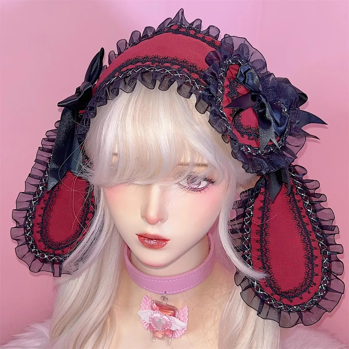 3 tipos y2k menina série subcultura japonesa orelha de coelho hairband lolita laço arco acessório de cabelo cosplay doce grampo de cabelo peça