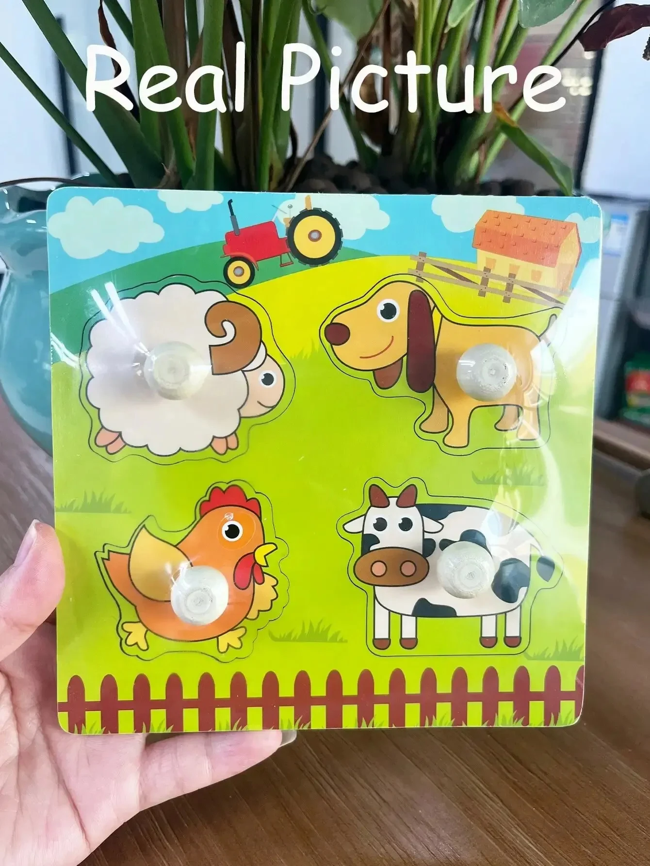 1 Set Shape Matching Farm Animals Puzzle Children\'s Enlightenment Early Education Cognitive Benefits Intelligence Toys