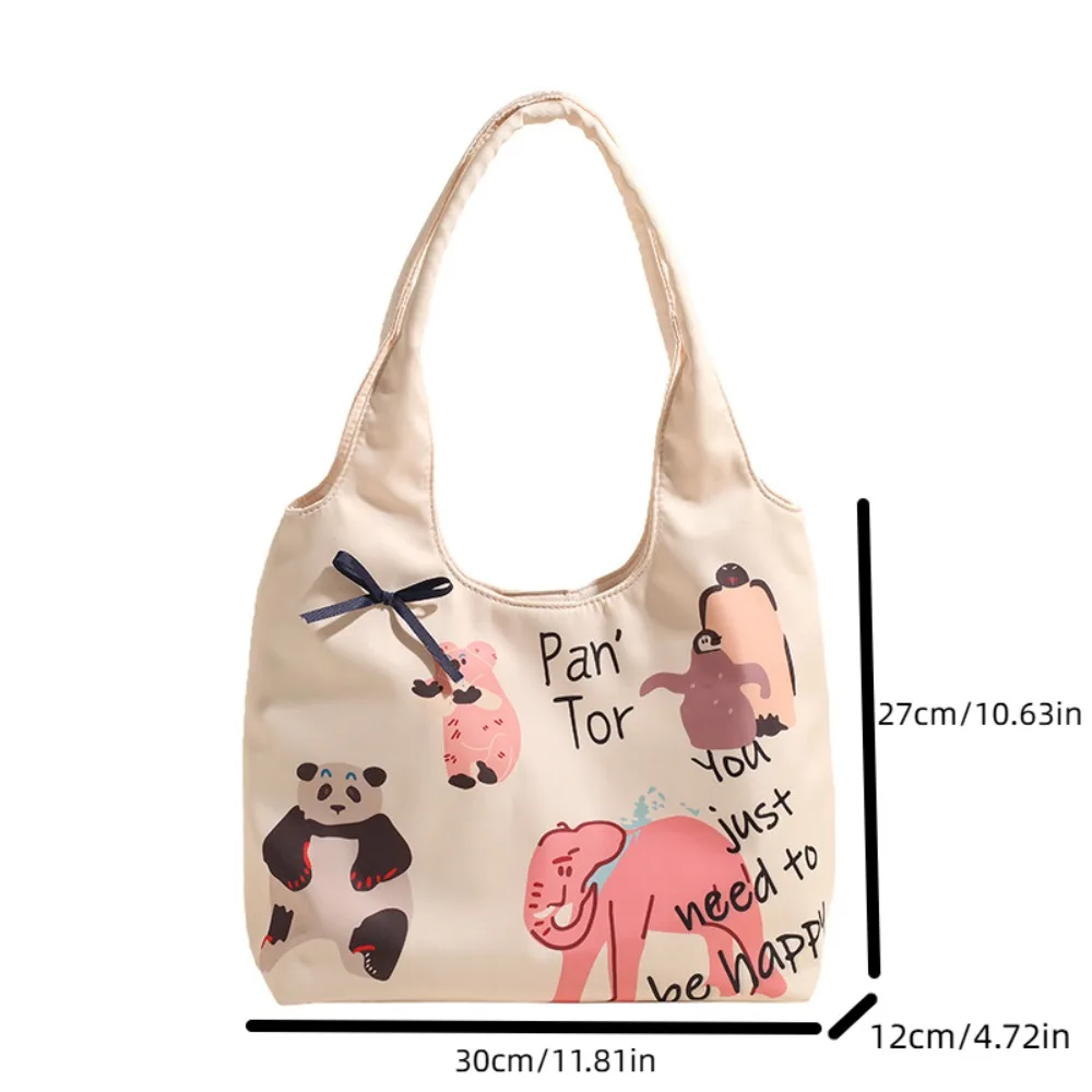 Bolso de lona con hebilla magnética, bolsa de hombro con estampado de grafiti, elefante de gran capacidad, estilo Pastoral, informal, para la escuela