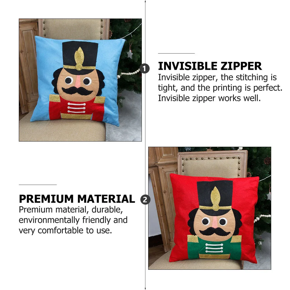 

2 шт., милые солдатские наволочки, рождественские декоративные домашние квадратные чехлы, удобные невидимые молнии, праздничный декор