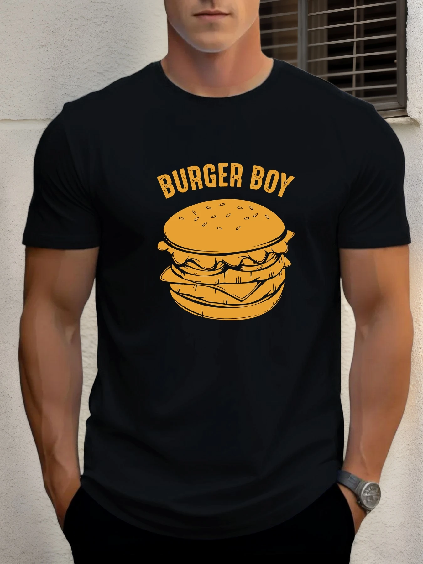 

Pop T Shirt For Men's BURGER BOY 100% Cotton Graphic Print Summer Round Neck Tee Casual Breathable Streetstyle Daily Cool T Shir