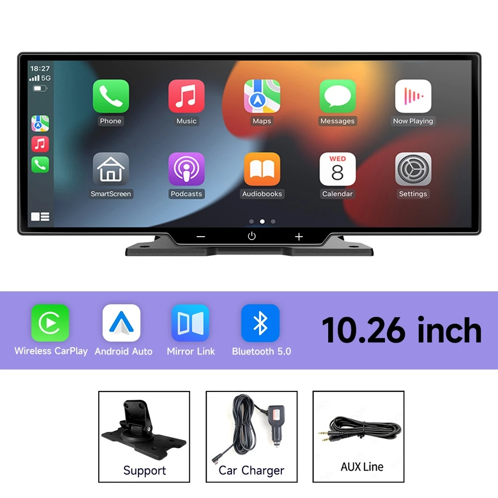 6/7/10.26/11.26'' Dashcam Auto DVR Draadloos Carplay Android Auto Display Scherm Smart Car Radio Systeem Video Dubbele Lens Recorder