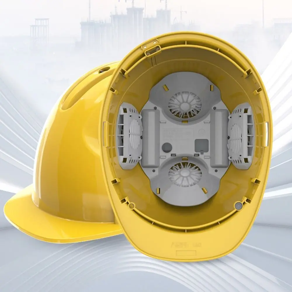 4 Gears Rechargeable Fan Helmet Waterproof Adjustable Safety Helmet with Fans 1/2/4pcs Fans Rainproof Ventilated Hard Hat
