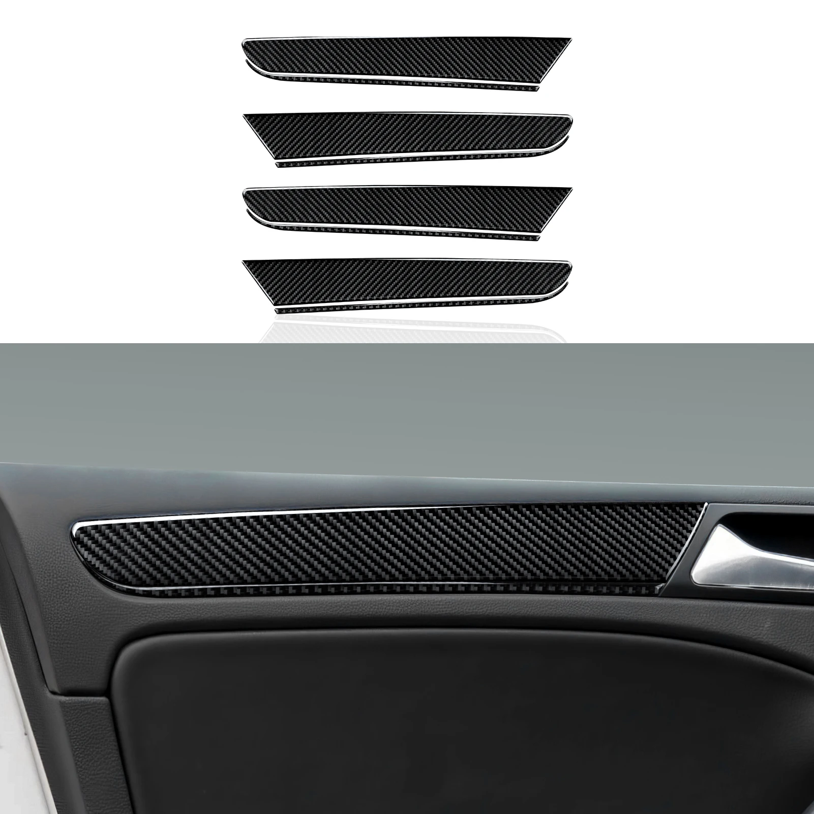 Car Center Console Gear Shift Panel For Volkswagen Golf VI MK6 GTI R Plus (2010-2014) Carbon Fiber Interior Sticker Trim Set Kit - view 3