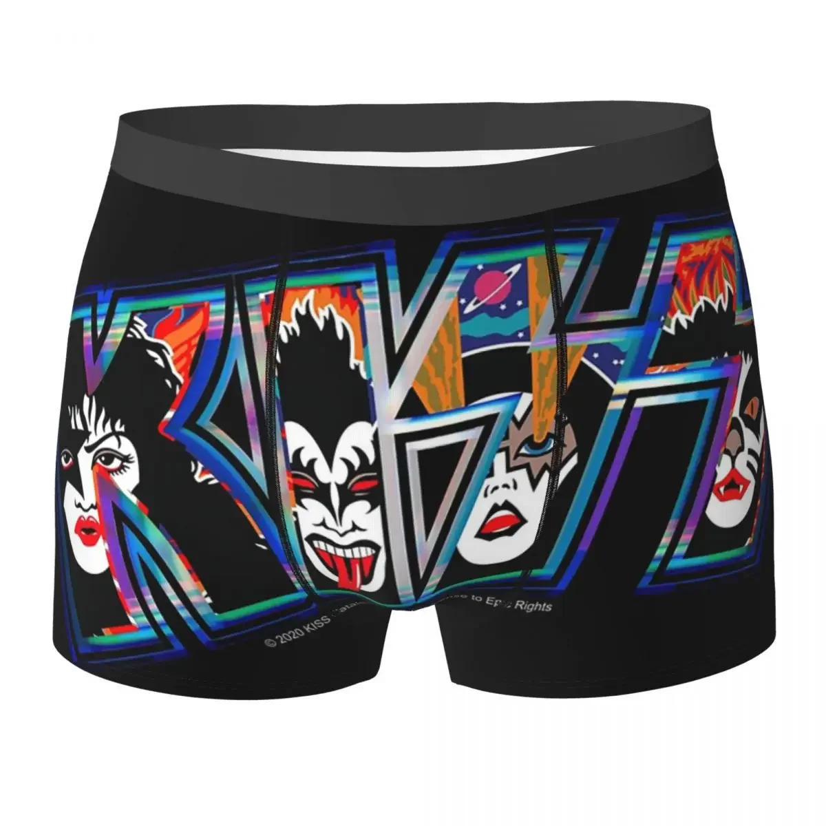 Boxer Underpants Shorts Kiss Rock Band Retor Panties Men's Breathable Underwear for Homme Man Boyfriend Gifts