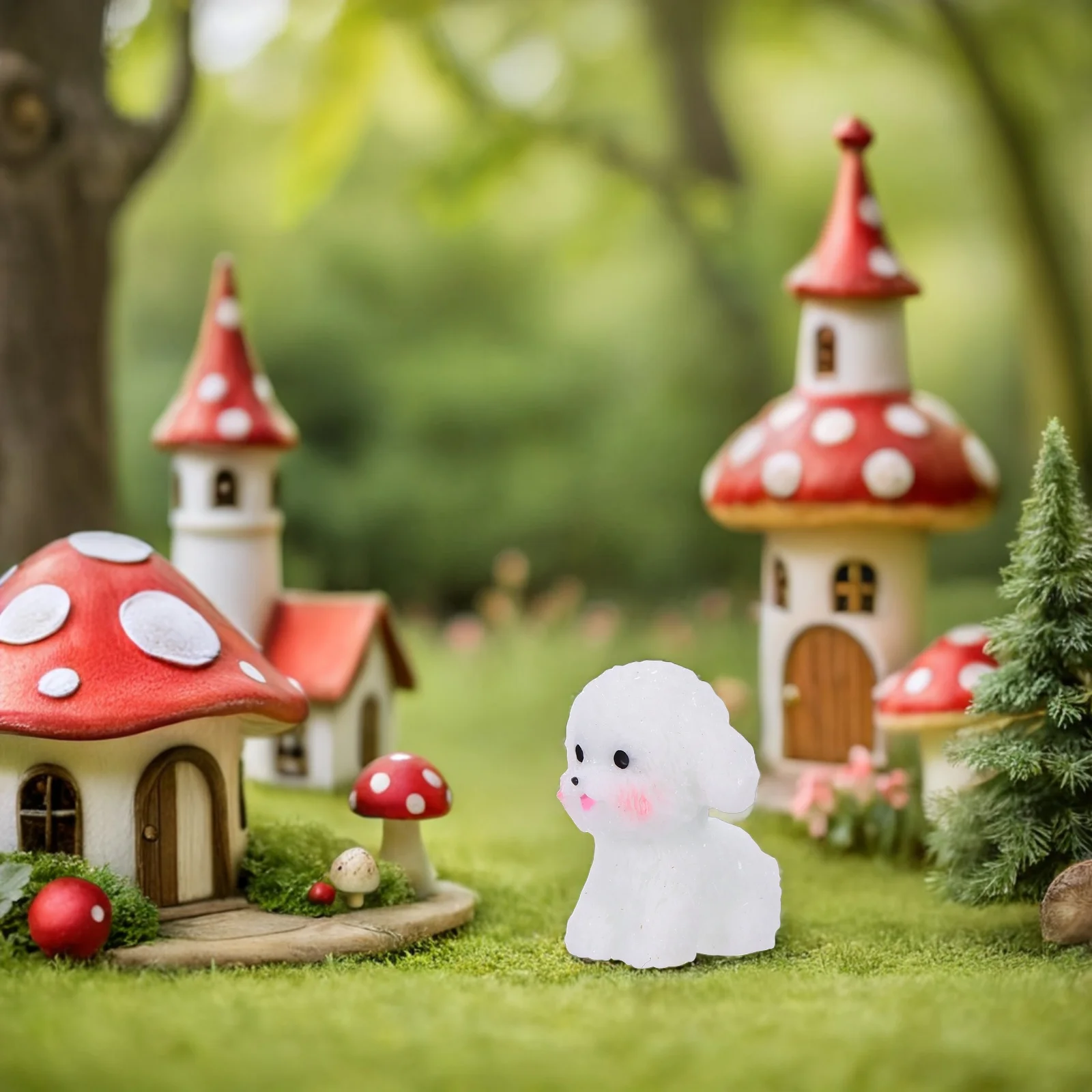 

18Pcs Cute Lifelike Puppy Resin Dog Statues Mini Desktop Ornaments Micro Landscape Decoration Cake Toppers for Parties