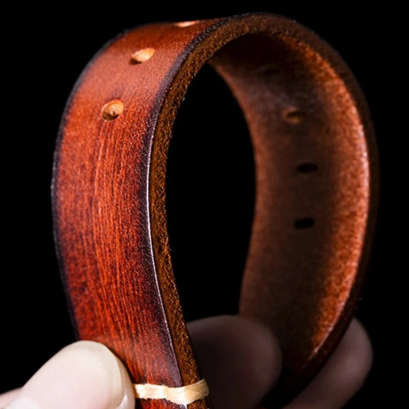 Panerai Tissot Longines Tudor Bronze Biwan 20mm 22mm 용 남성용 및 여성용 이탈리아 수제 야채 무두질 탑 소 가죽 스트랩