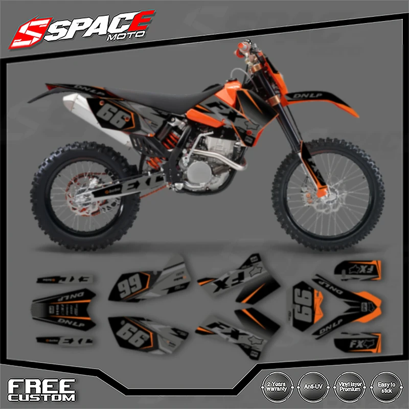 

SPACE Custom Motorcycle Graphics Background Decal for KTM 2005 2006 SXF 2006 2007 XCF 2005 2006 2007 EXC Decals Stickers Kits 09