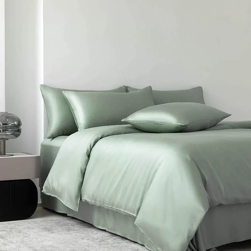 100% Mulberry Zijden Beddengoedset Effen Kleur Natuurlijke Zijden Dekbedovertrekset Twin King Queen Size Bed 3-delig/4-delig/5-delig Lakensset