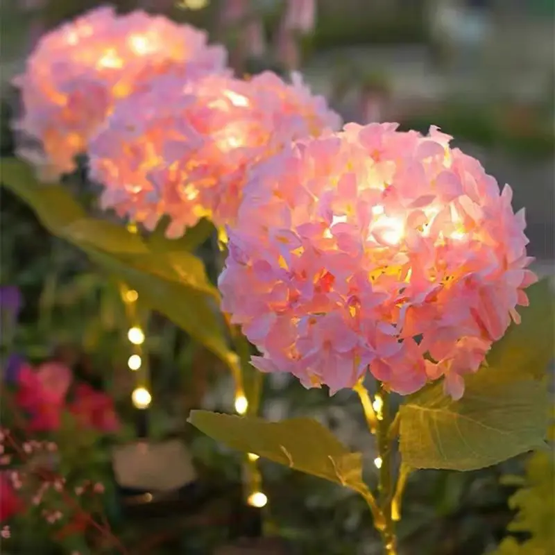 

Solar Simulation Hydrangea Lights Waterproof Garden Yard Lawn Night Lights Landscape Lamp Home Decoration Flowers Stake Lights