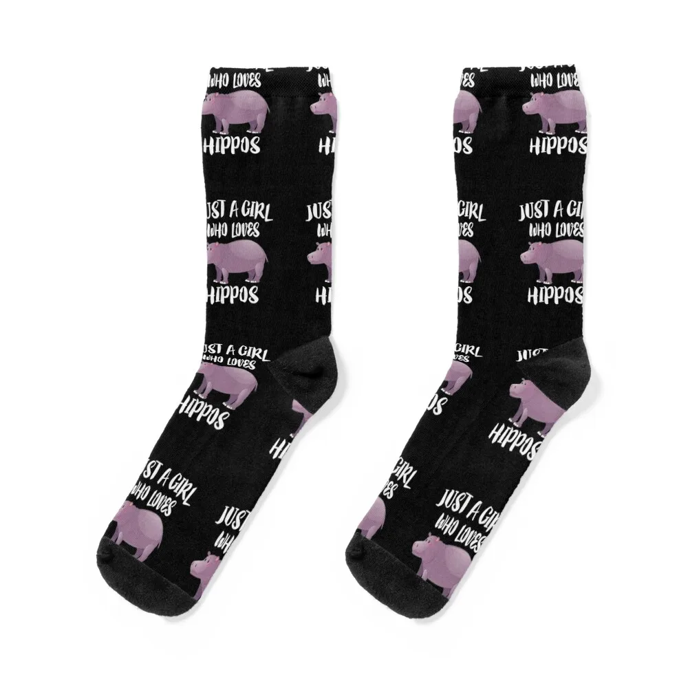 

Just A Girl Who Loves Hippos Shirt, Socks bright garter Rugby sheer cute Luxury Woman Socks Men's