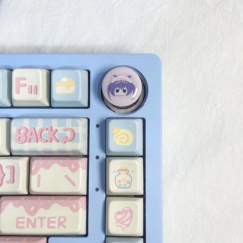 MiFuny Cute Girl/Cat Knob Keycaps Custom Resin Kawaii Keycap  Artisan Key Caps for Hi8/Hi75 Mechanical Keyboard Accessories Gift