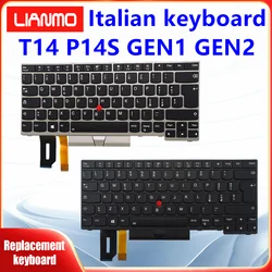 Italian notebook keyboard suitable for Lenovo ThinkPad T14 GEN1 GEN2 P14S GEN1 GEN2 Silver black backlit keyboard