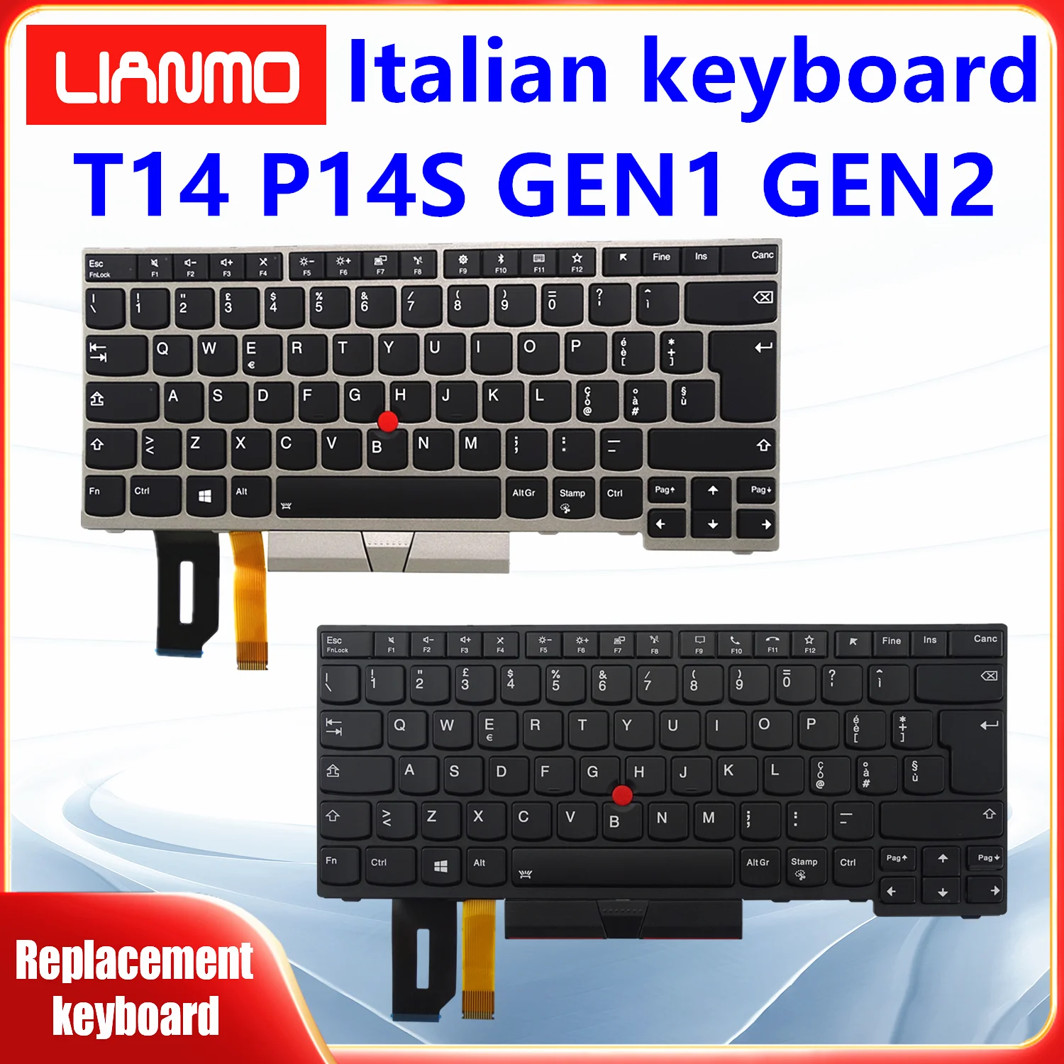 Italian/Canadian French/Dansk/Estonian/Spanish/French/Korean for Lenovo ThinkPad T14 GEN1 GEN2 P14S GEN1 GEN2 Backlit Keyboard