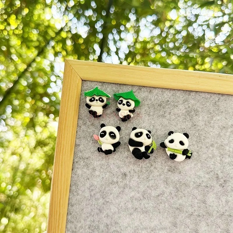 5pcs Creative Push Pin Panda Cute Flower Fortune Soft Wooden Board Felt Photo Wall Message Board