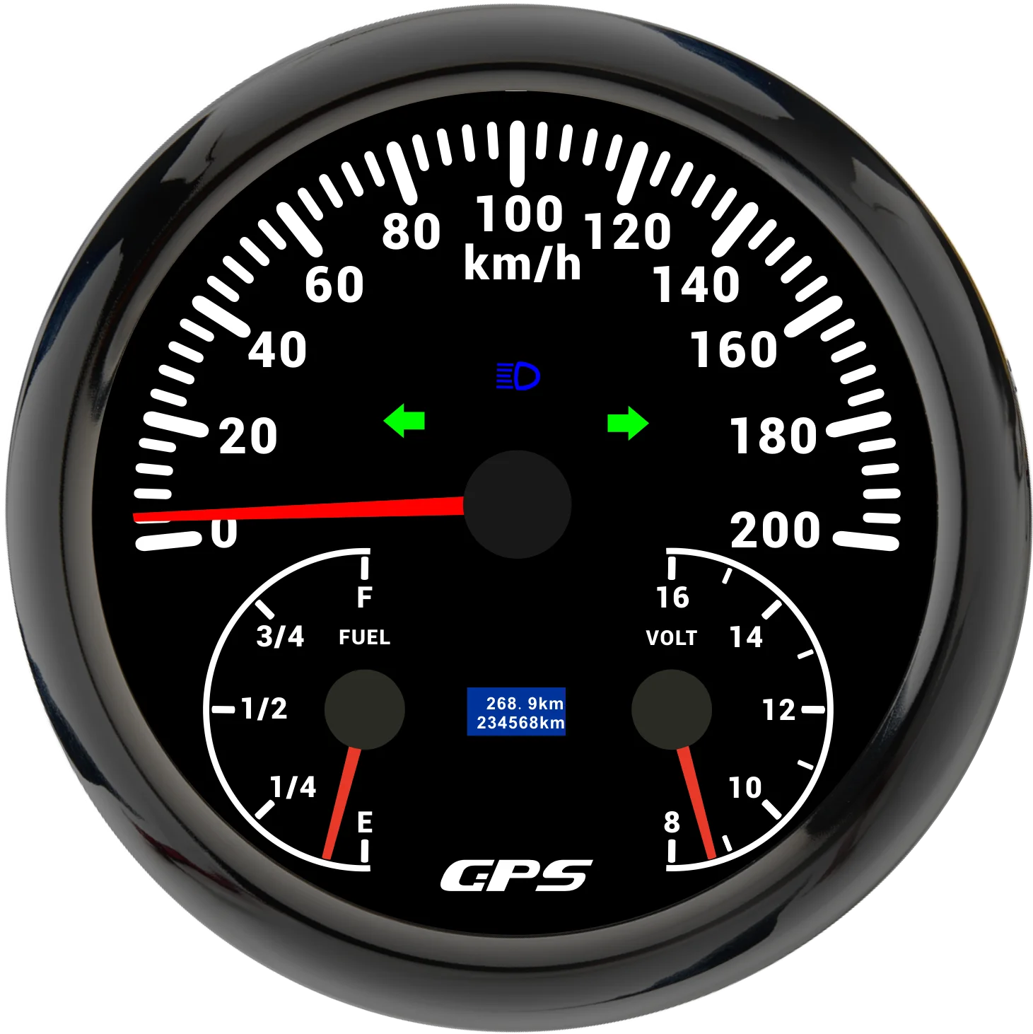 AD 110mm 3 in 1 Gauge 120/200KMH 120MPH GPS Speedometer With Antenna + Fuel Level + Voltmeter 0-190ohm For 12V Car Marine Boat