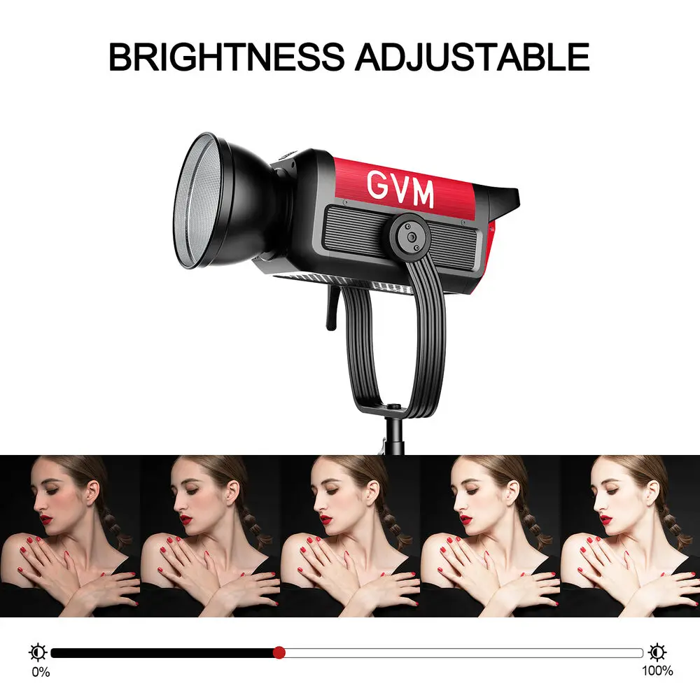 GVM Pro SD650B 650W Led Video Light Studio Light with Bowen Mount 81300lux/m Continuous Output Photography Lighting kit