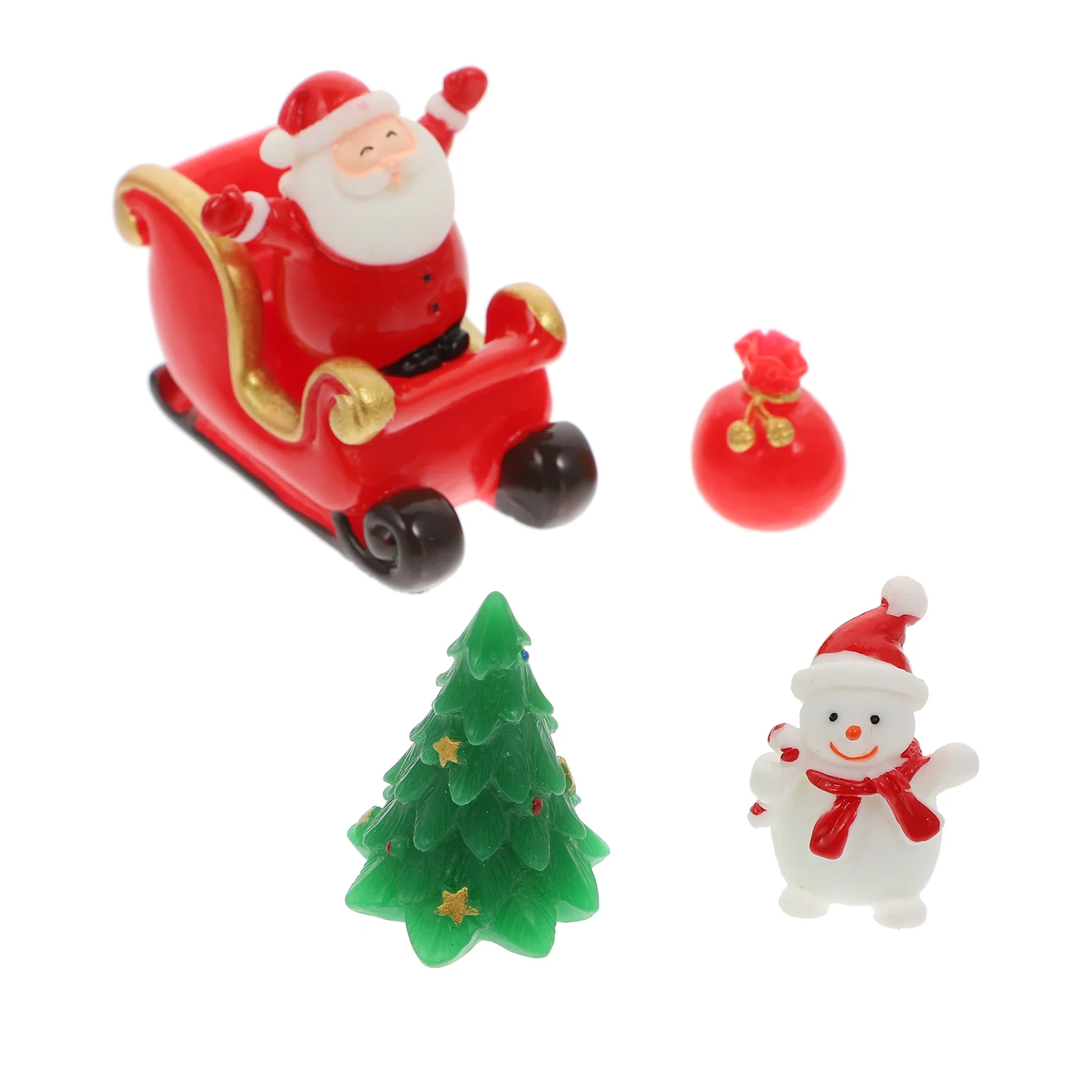 

5Pcs Christmas Resin Snowman Santa Claus Desktop Ornaments Snow Scene Holiday Decorations for Parties Shops Homes