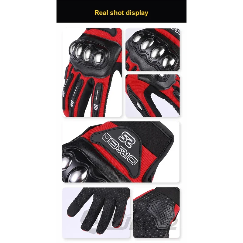 قفازات صيفية للدراجات النارية MX مع مفاصل فولاذية صلبة وشاشة تعمل باللمس ونخيل مضاد للانزلاق - قفازات موتوكروس واقية قابلة للتنفس