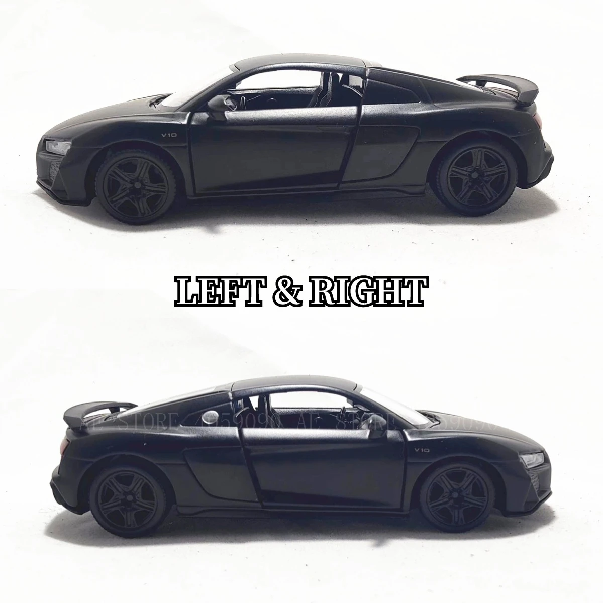 1:36 Audi R8 V10 Coupe Noire Metal Diecast Car Model Repilca Scale Miniature Collection Vehicle Hobby Kid Toy for Boy Xmas Gift