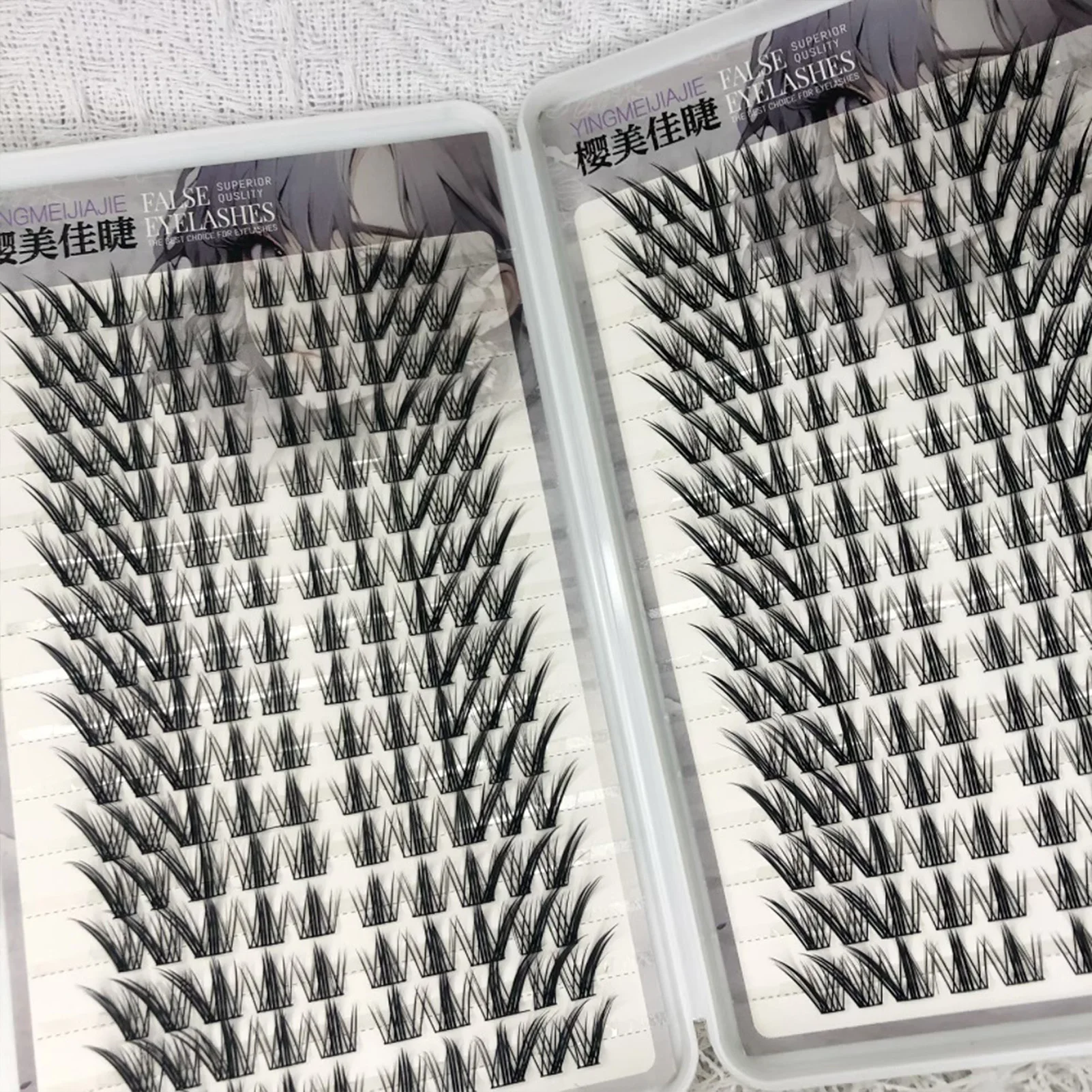 fox- manga False Eyelashes Natural Fluffy Volume winged Lash Extensions with Thin Band for Daily cosplay Makeup accessories