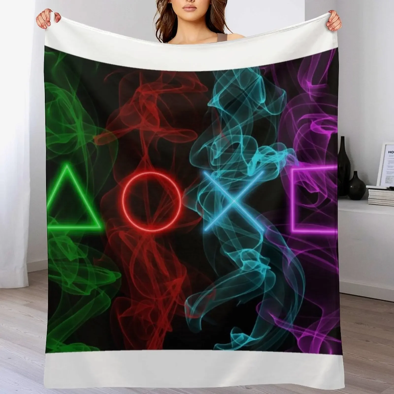 Controller Buttons smoke Throw Blanket Decorative Beds Soft warm winter Personalized Gift Blankets