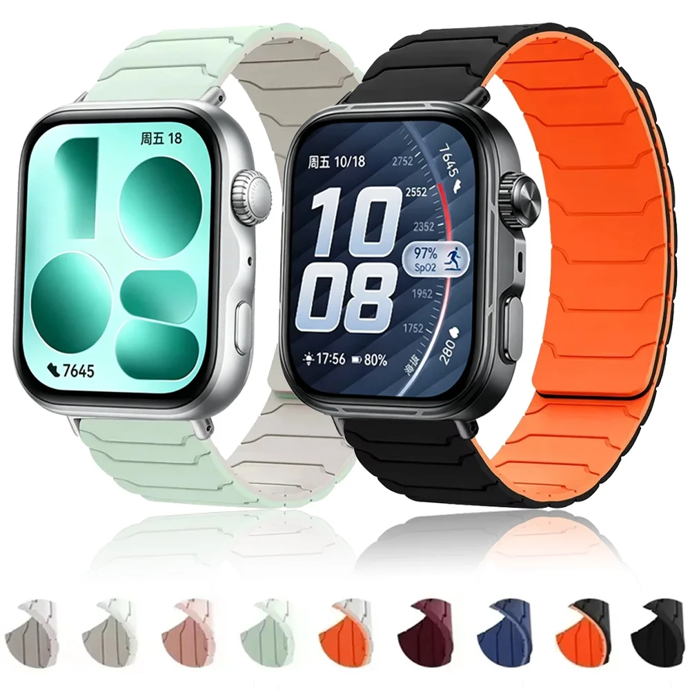 Magnetisches Silikonarmband für Huawei Watch Fit 5 Pro/5/4/3, bequemes Armband für Huawei Watch Fit 5/Fit 4 Pro, Zubehör
