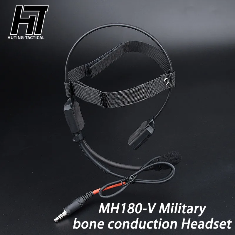 Military Tactical Hunting Headset Signal Bone Conduction Speaker MH180-V Earphone Accessories Suitable For Interface 7.0PLUG PTT