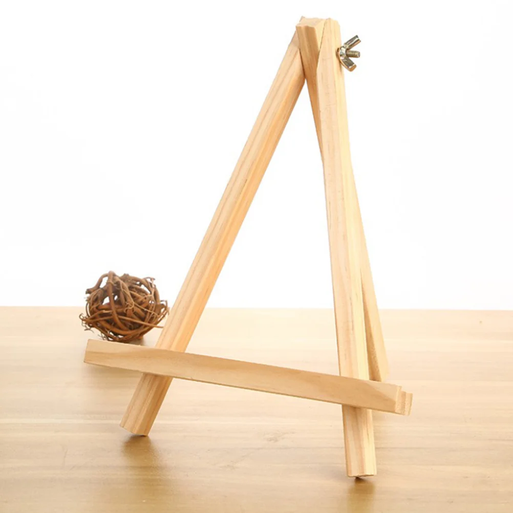 Handcrafted Easel Photo Frame A-Frame Tripod Triangle Tabletop Wood Display Wooden Cafe