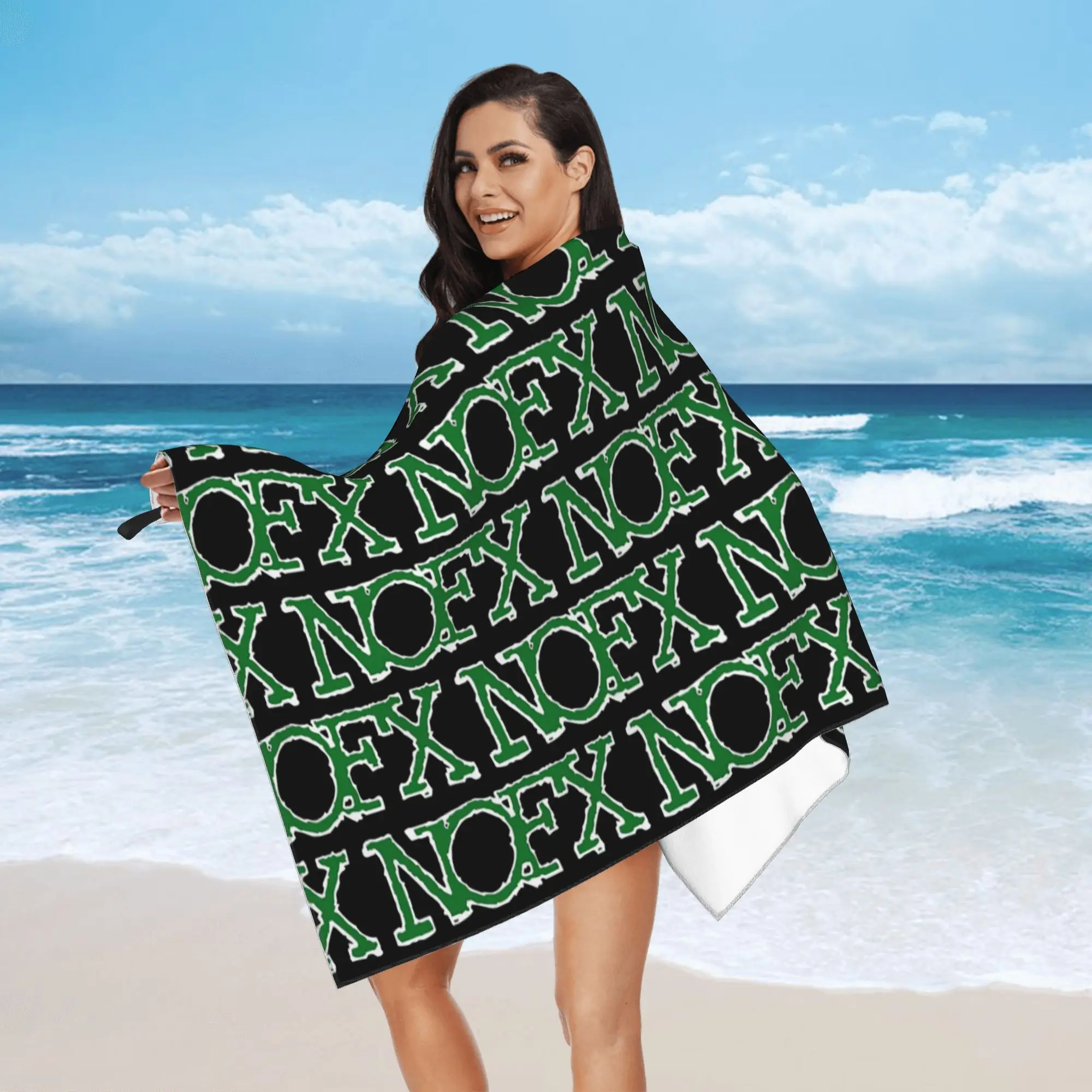 Nofx Band Final Tour Skull Beach Towel Soft Microfiber Quick Dry Absorbent Quick Towels For Yoga