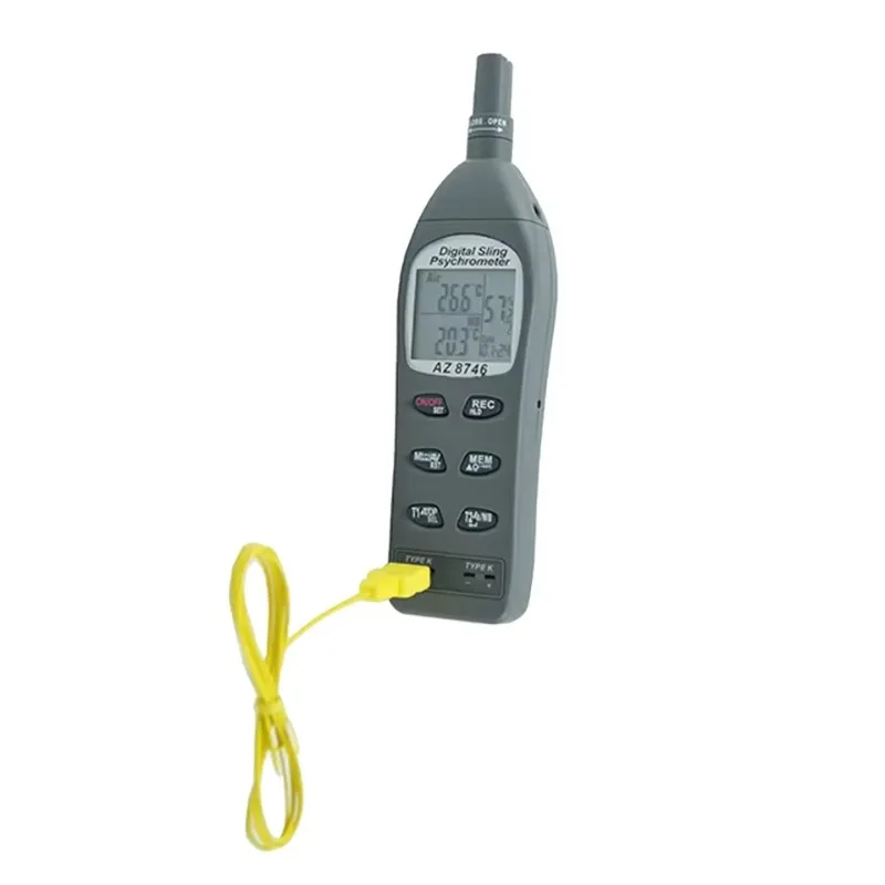AZ8746 Dual K-type Temperature Humidity Meter Dew Point & Wet Bulb Temperature Multifunctional Detection Tester