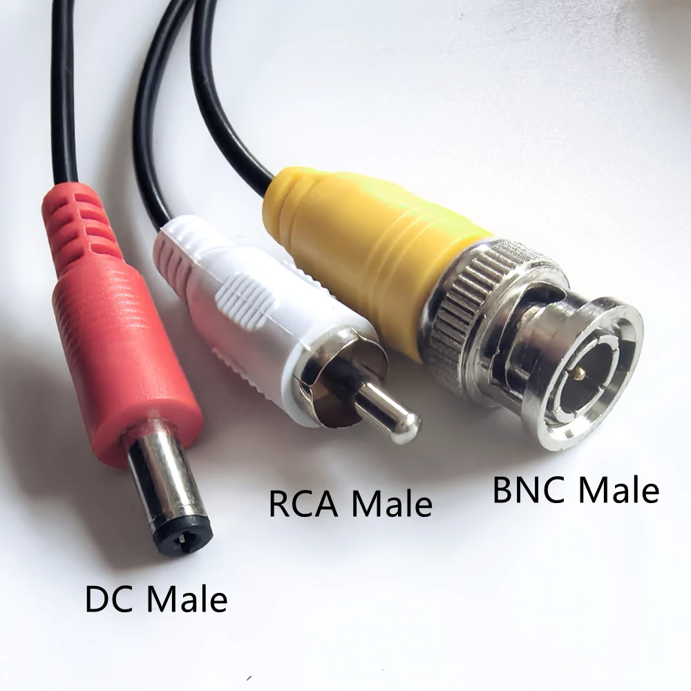 5M/10M/15M/20M BNC+RCA+DC Connector 3 in 1 Cable Power Video Audio Extension Cable Wire for CCTV Security Camera System