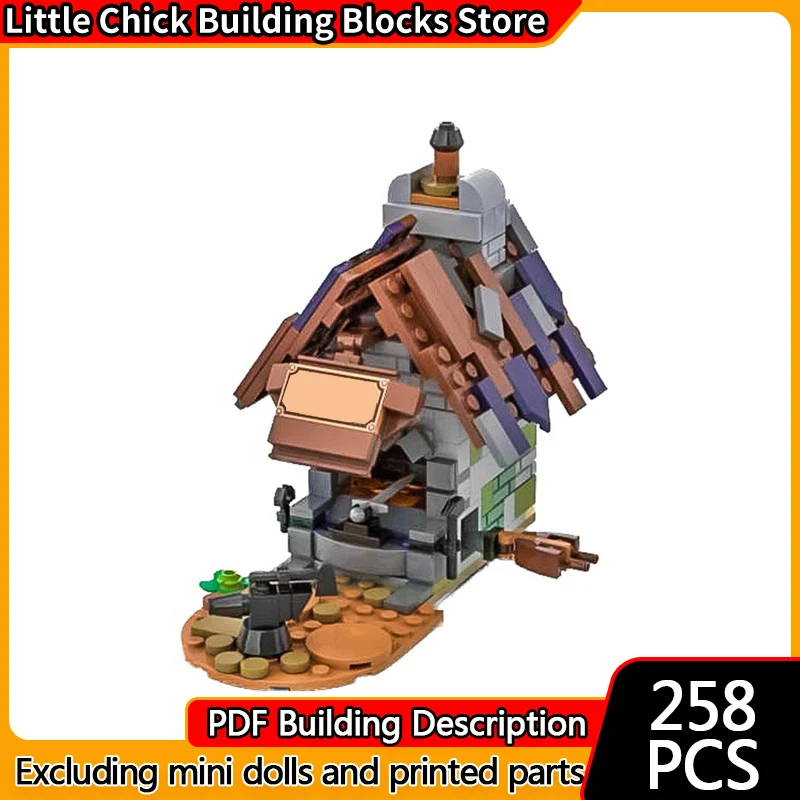 

Средневековый замок, модель MOC, строительные кирпичи, деревня, кованый дом, модульная технология, детские праздничные подарки, сборка игрушек, костюм