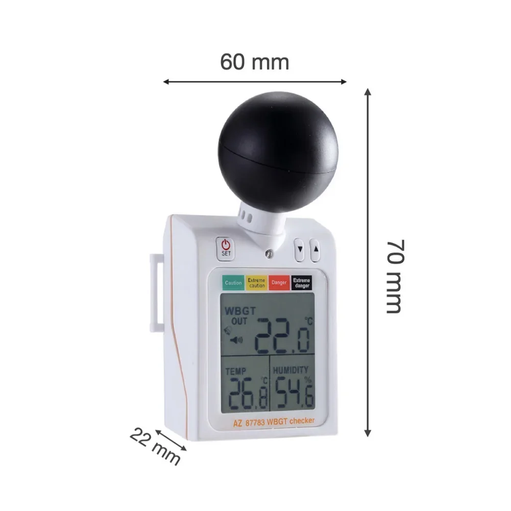 2-in-1 Thermal Index Meter with WBGT and Heat Index Functions Plus Temperature and Humidity Readings for Field Use