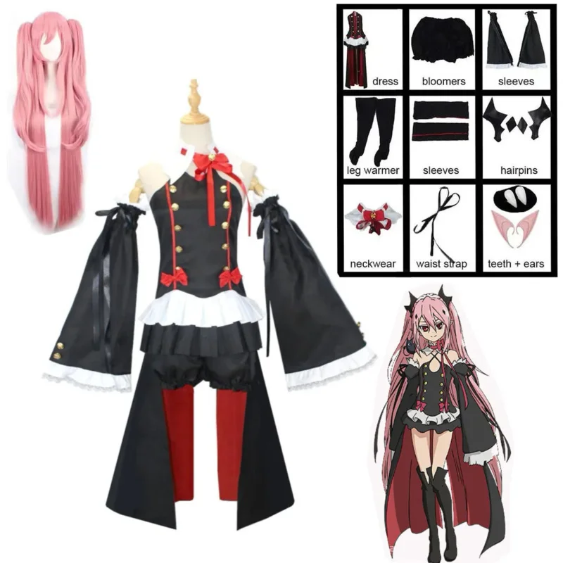Seraph Of The End Owari no Seraph Krul Tepes costumi Cosplay uniforme Anime Witch Vampire Halloween abiti vestiti per le donne