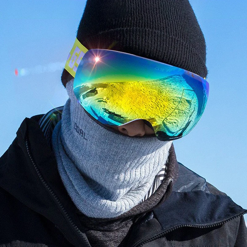 

Спорт на открытом воздухе, противотуманные лыжные очки, защита UV400, сменные линзы, очки для сноуборда, очки для сноуборда с большим лицом, женские и мужские очки