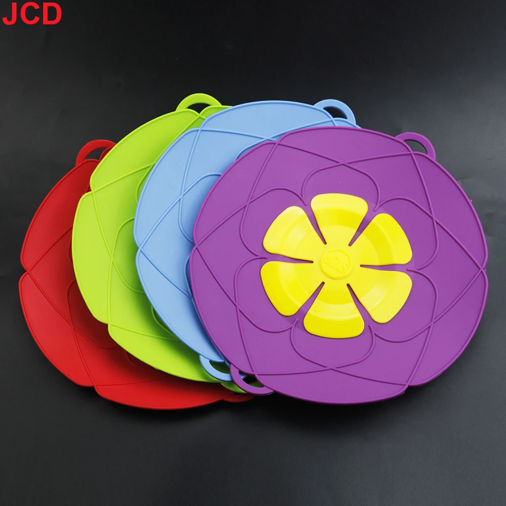 JCD 1pcs 26CM Silicone Overflow Proof Dustproof Pot Cover Kitchen High Temperature Resistant Splash Proof Anti Boiling Pot Cover