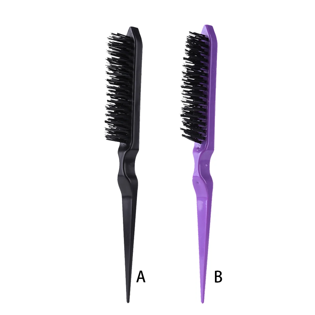 Bristle Hair Brush Teasing Comb Back-Combing Slicking and Edge Control Tool Detangling Brush for Women Men Hair Styling