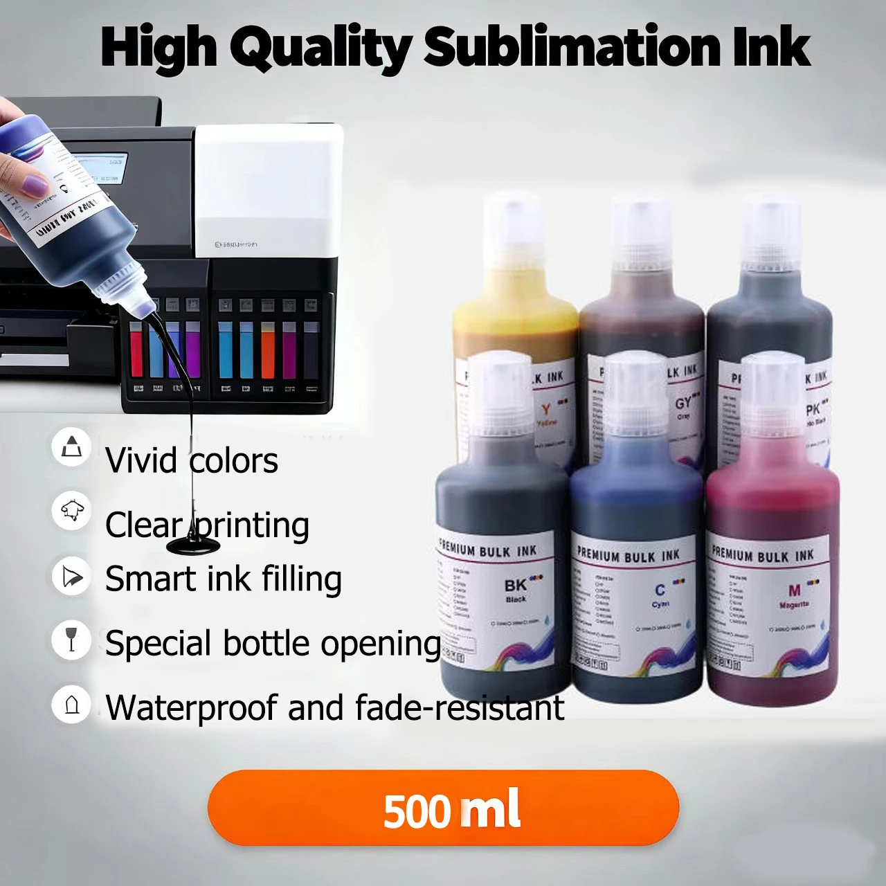 500 мл сублимационные чернила Smart Ink для струйных принтеров Epson L8058 L8050 L18050 L8160 L8168 L8188 ET-8500 ET8550 L8180 ET8500