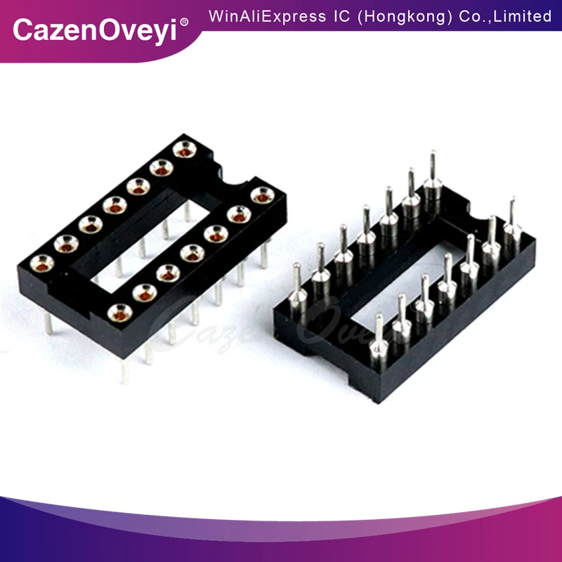 10piece IC socket integrated block in-line DIP single-chip microcomputer chip round hole base sub 14P narrow