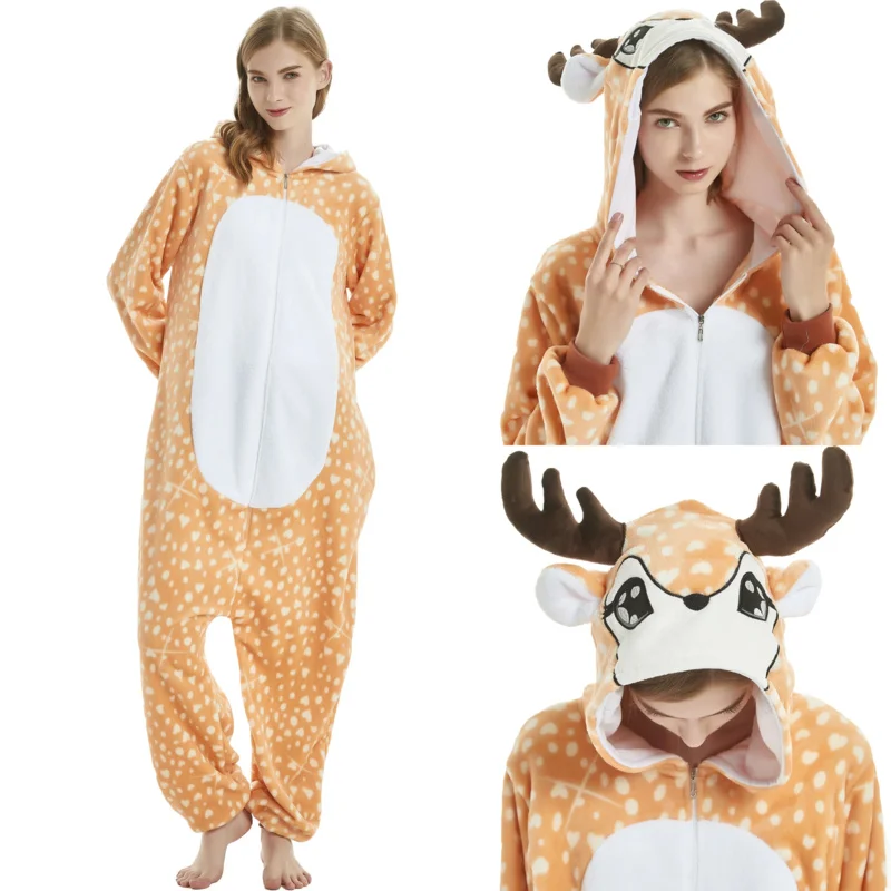 

ss13комбинезон с рисунком животных, пижамы, стежка, косплей, кигуруми, осел, панда, фланелевая ночная рубашка унисекс, костюмы для взрослых и детей